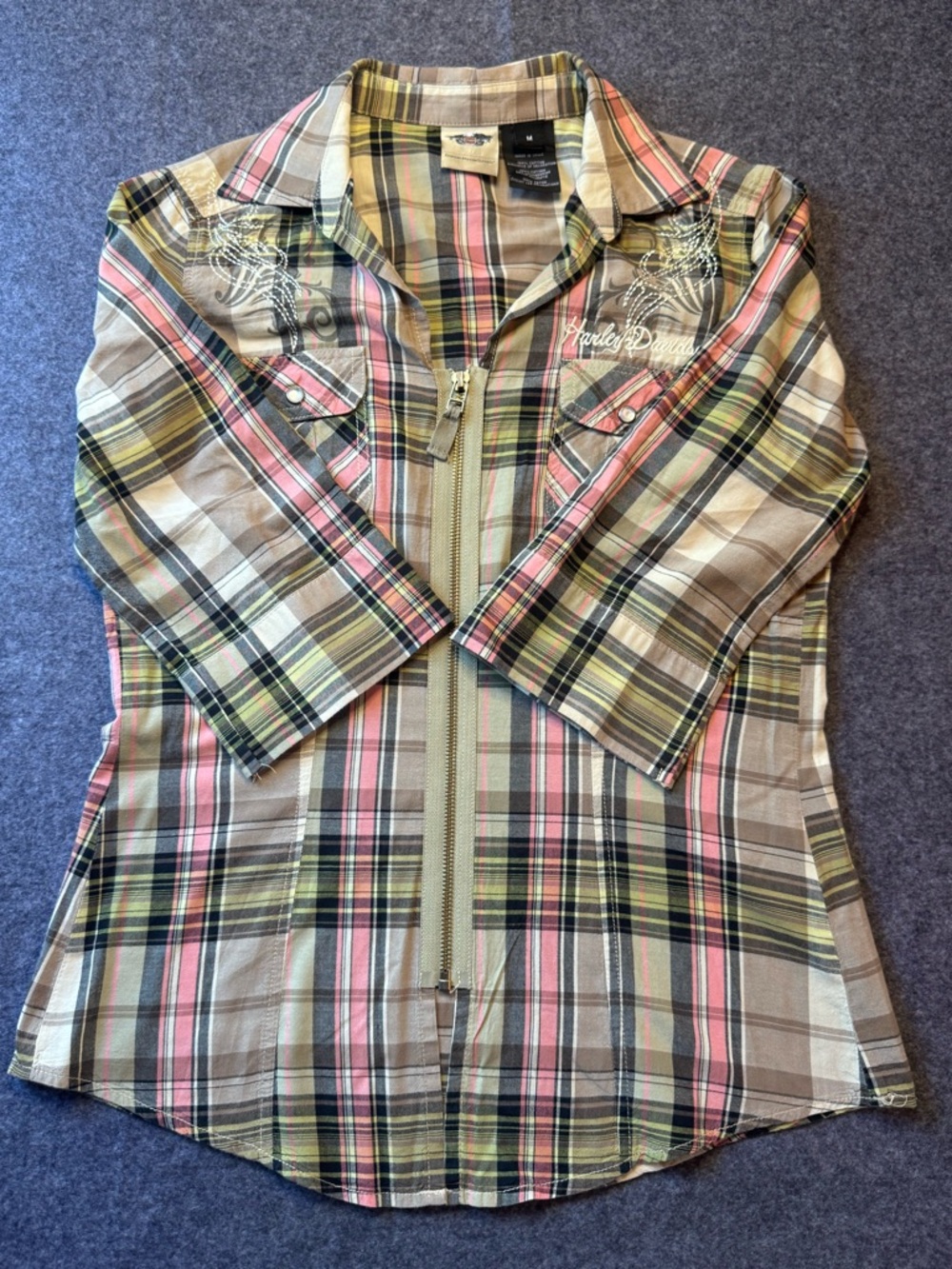 Harley-Davidson Plaid Zip-Front Shirt